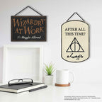 Open Road Brands Harry Potter Wall Decor - Double Sided, Small, Black/Cream - Wizards Welcome, Muggles Tolerated, Wizardry at Work