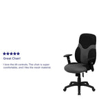 Flash Furniture Abbott High Back Ergonomic Black and Gray Mesh Swivel Task Office Chair with Adjustable Arms