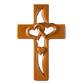 BGCOPPER Marriage Cross for Wall Love Wall Decor, Handmade Wooden Intertwined Heart Wall Cross for Wedding Valentine Christmas G