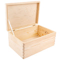 Creative Deco Large Wooden Storage Box with Hinged Lid | 11.8 x 7.87 x 5.51 inches (+-0.5) | Plain Unpainted Gift Box for Shoes 
