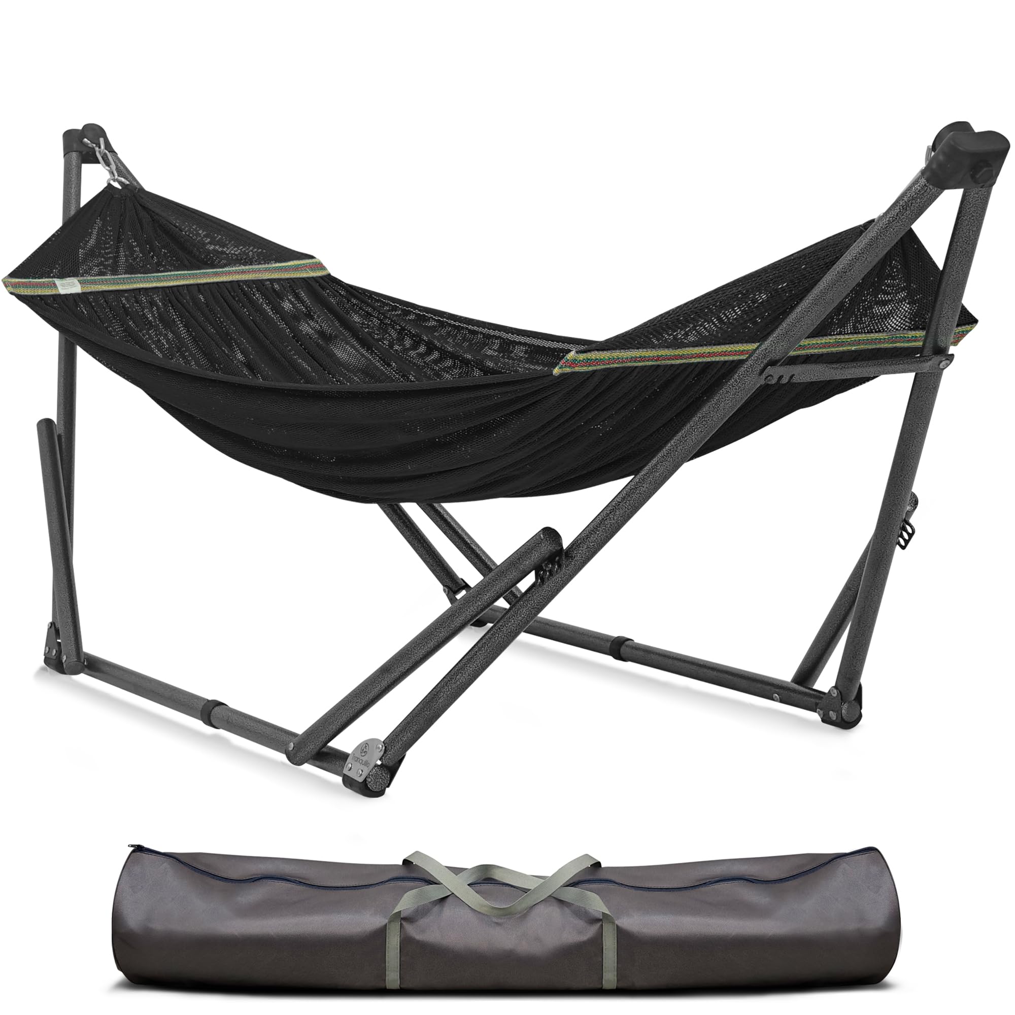 Tranquillo Uniki 3-Year Warranty Hammock Stand, 30S Foldable Hammock With Stand, 550 Lbs Capacity Camping Hammock Stand, Instant
