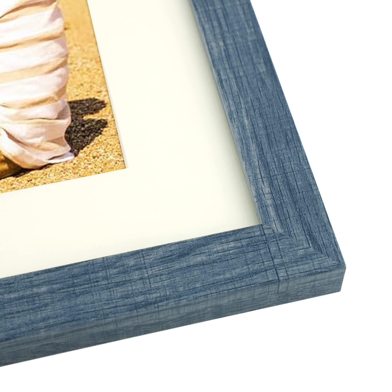 Golden State Art, 16X20 Picture Frames With Mat For 11X14 Or 16X20 Photo, Composite Wood Glass Frame For Wall (Blue, 2 Pack)