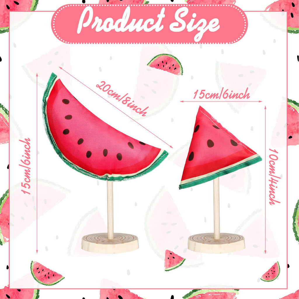 Bucherry 5 Pcs Watermelon Decor Summer Watermelon Tiered Tray Decor Watermelon Fabric Standing Table Centerpiece Watermelon Kitc