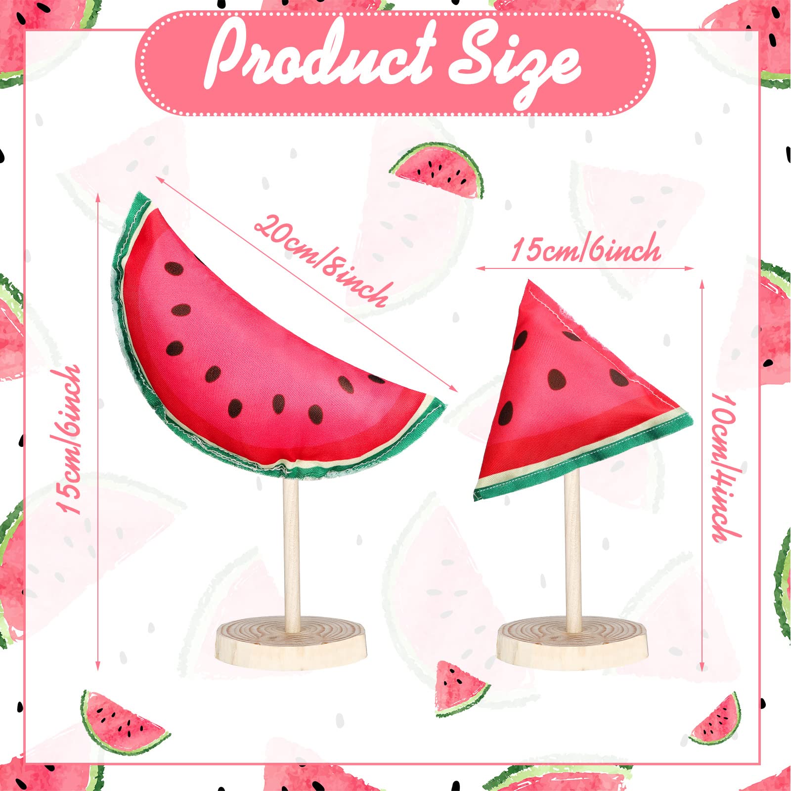 Bucherry 5 Pcs Watermelon Decor Summer Watermelon Tiered Tray Decor Watermelon Fabric Standing Table Centerpiece Watermelon Kitc