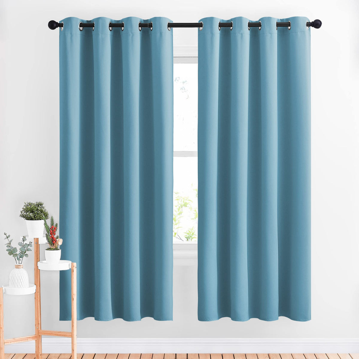 Nicetown Blackout Curtains Panels For Window - Window Treatment Thermal Insulated Solid Grommet Blackout Drapes For Bedroom (Tea