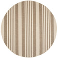 SAFAVIEH Courtyard Collection 5'3' Round Brown/Bone CY6062 Stripe Indoor/ Outdoor Patio Backyard Mudroom Area Rug