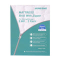 JUNESHE 2 Pack Queen Mattress Bags for Moving and Storage-5 Mil Zipper Plastic Waterproof Mattress Storage Bags