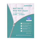 JUNESHE 2 Pack Queen Mattress Bags for Moving and Storage-5 Mil Zipper Plastic Waterproof Mattress Storage Bags