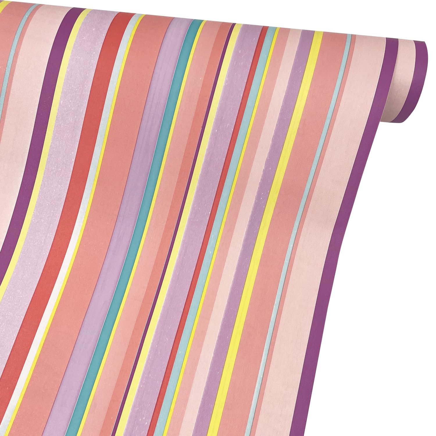SimpleLife4U Colorful Mediterranean Striped Furniture Paper Self-Adhesive Shelf Drawer Liner 17.7 Inch by 9.8 Feet