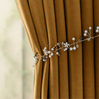 Lazzzy Blackout Velvet Curtains Gold Thermal Insulated Curtains 90 Inch Long Drapes For Bedroom Living Room Darkening Window Treatments Grommet Living Room Curtains Set Of 2 Panels Gold Brown
