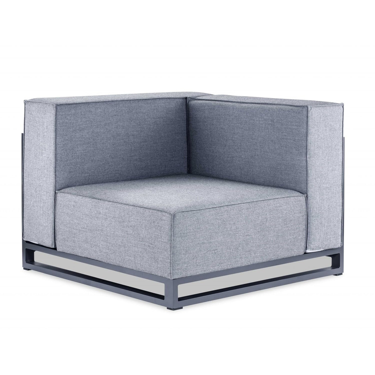 HomeRoots 29 X 41 X 41 Gray Aluminum Modular Armless Corner