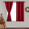 Dwcn Blackout Short Curtains With Tiebacks - Christmas Thermal Insulated Privacy Protection Grommet Window Curtains For Living R