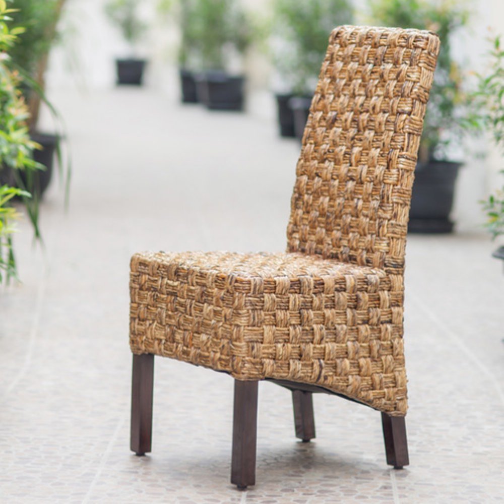 International Caravan Furniture Piece Set Of Two Victor Woven Abaca Dining Chair