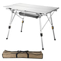Yescom Portable Aluminum Folding Camping Table With Adjustable Leg Lightweight Roll Up Table For Outdoor Bbq Picnic Backyard Home