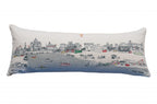 HomeRoots Cream 35' White Rome Daylight Skyline Lumbar Decorative Pillow