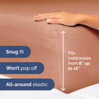 King Size 4 Piece Sheet Set - Extra Soft, Breathable & Cooling Sheets - Hotel Luxury Durable Bed Sheets For Women & Men - Deep Pockets, Easy-Fit & Wrinkle-Free Sheets - Warm Peach Oeko-Tex Bed Sheets