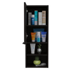 DEPOT E-SHOP Savona Single Privacy Door Medicine Cabinet with 2 External Shelves and 2 Interior Shelves, 32" H, Black, Bathroom