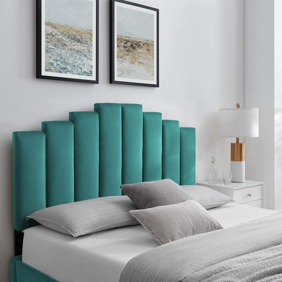 Modway Noelle Performance Velvet Full/Queen Headboard In Teal