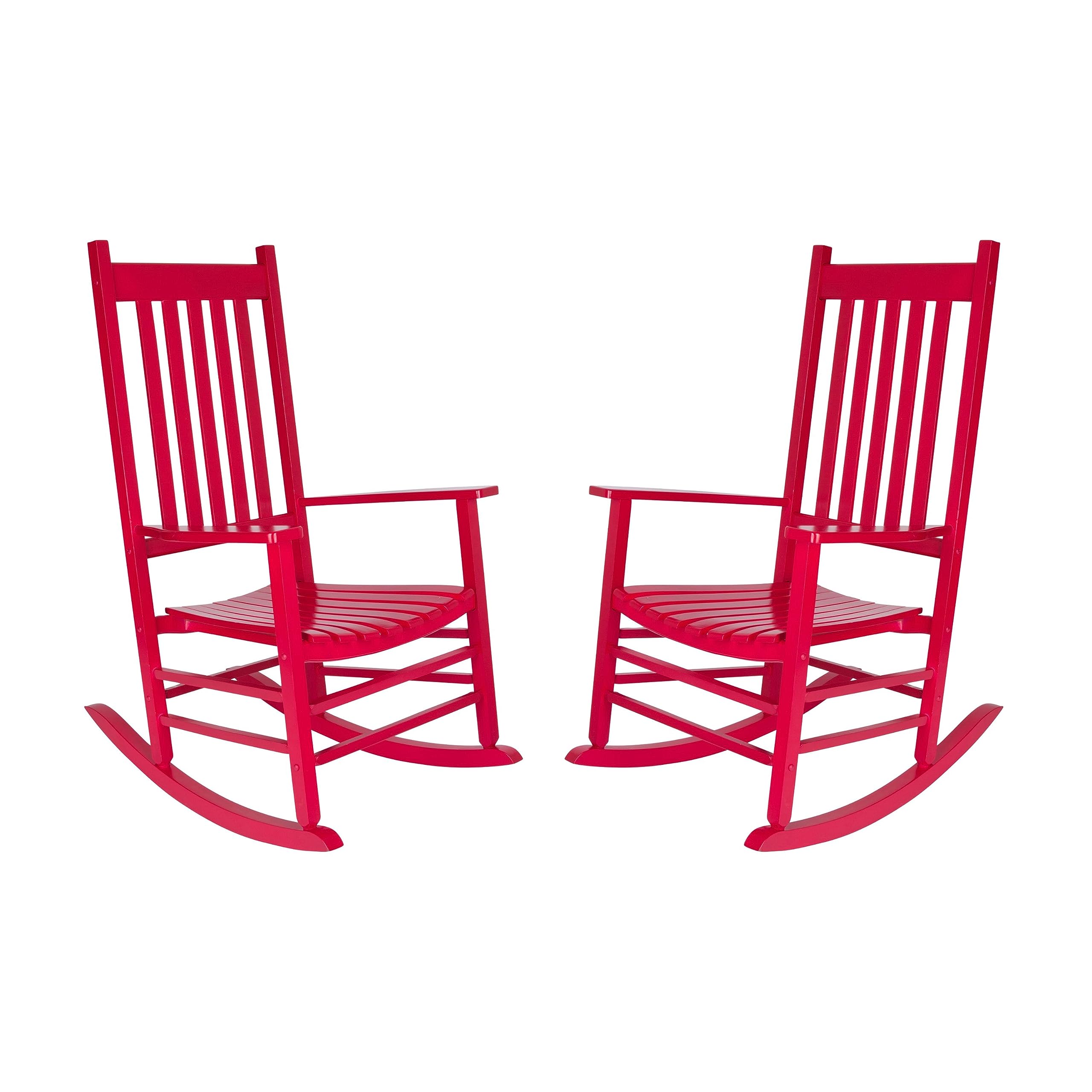 Shine Company Vermont Rocking Chairs, Outdoor Front Porch Rocker Set Of 2, Chili Pepper