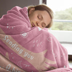 Get Well Gifts For Women, Hug/Healing Blanket With Letter Print, Thinking Of You/Sympathy/After Surgery Gifts For Friends, Siste