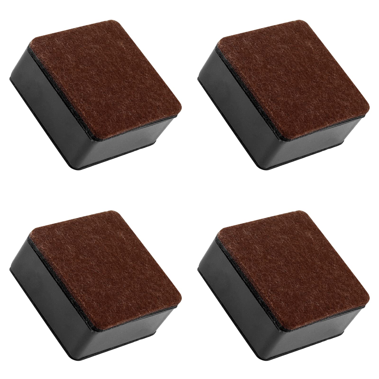 Coufce 1.2 Inch Height 4Pack Self-Adhesive Square Bed Risers, Carbon Steel Solid Furniture Risers, Furniture Leg Riser For Sofa,