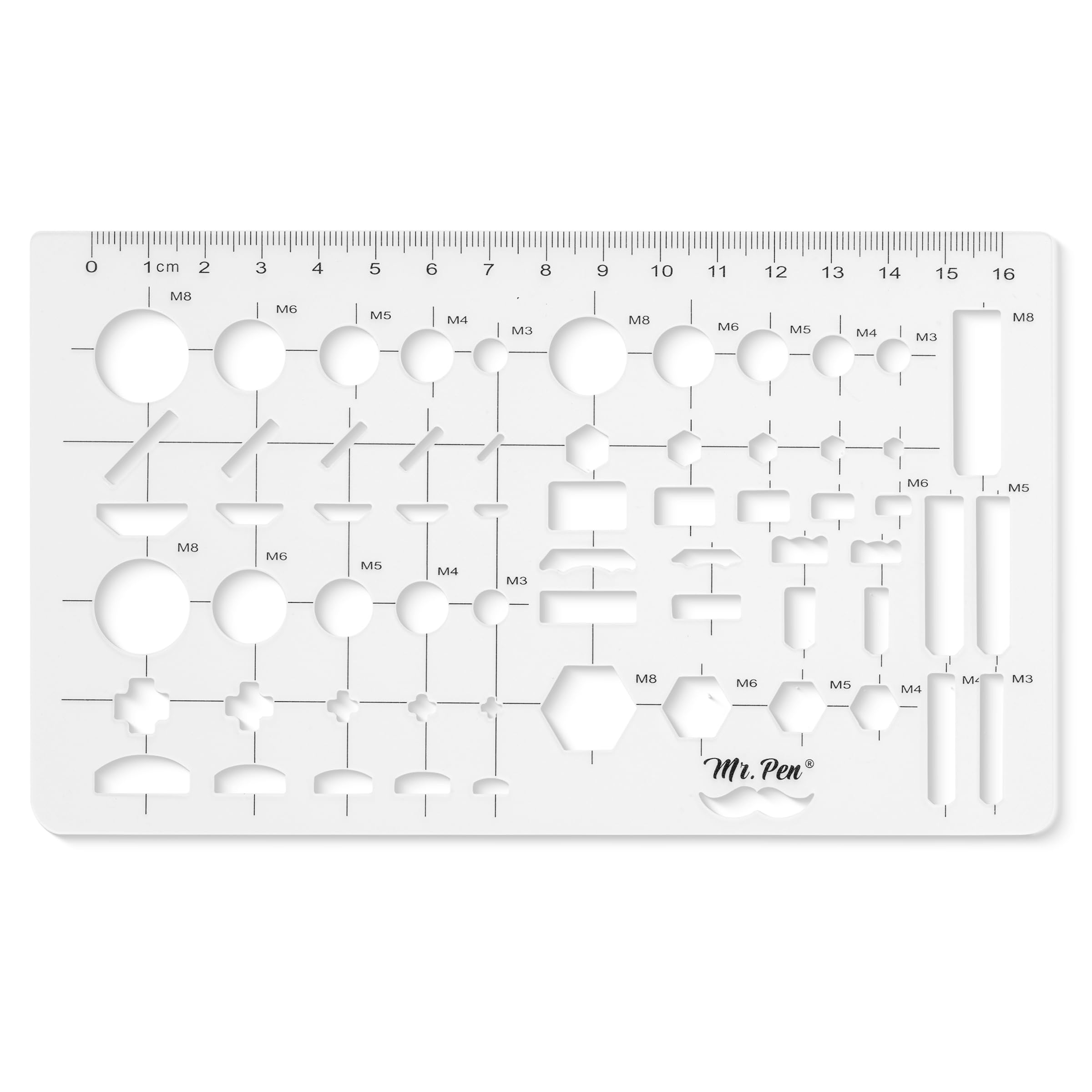 Mr. Pen- Geometric Drawing Template, Plastic Template, Shape Stencils, Geometric Stencils