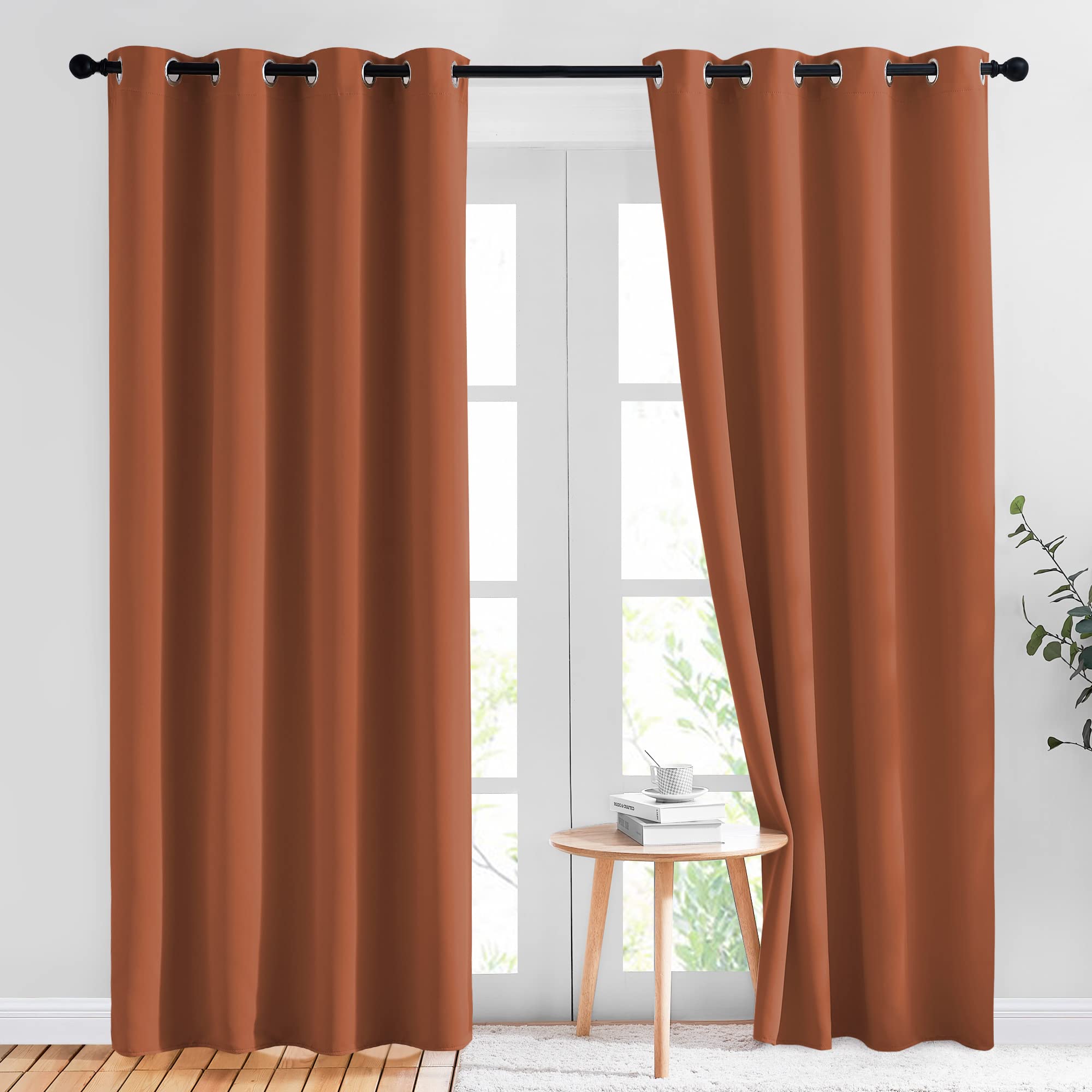 Nicetown Living Room Curtains For Windows 84 Inch Long - Decorative Thermal Insulated Grommet Room Darkening Window Treatments F