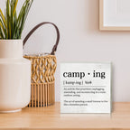 Funny Camping Definition Wood Box Sign Home Decor Rustic Camping Wooden Box Sign Block Plaque For Wall Desk Decoration