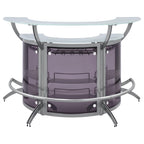 Coaster Home Furnishings Dallas 2-Shelf Curved Home Bar Silver and Frosted Glass (Set of 3)