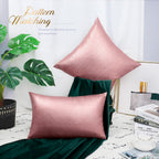 Brawarm Rose Gold Leather Throw Pillows 16 X 16 Inches, Snake Leather Pillow Covers Pack Of 2, Faux Leather Decorative Pillow Co