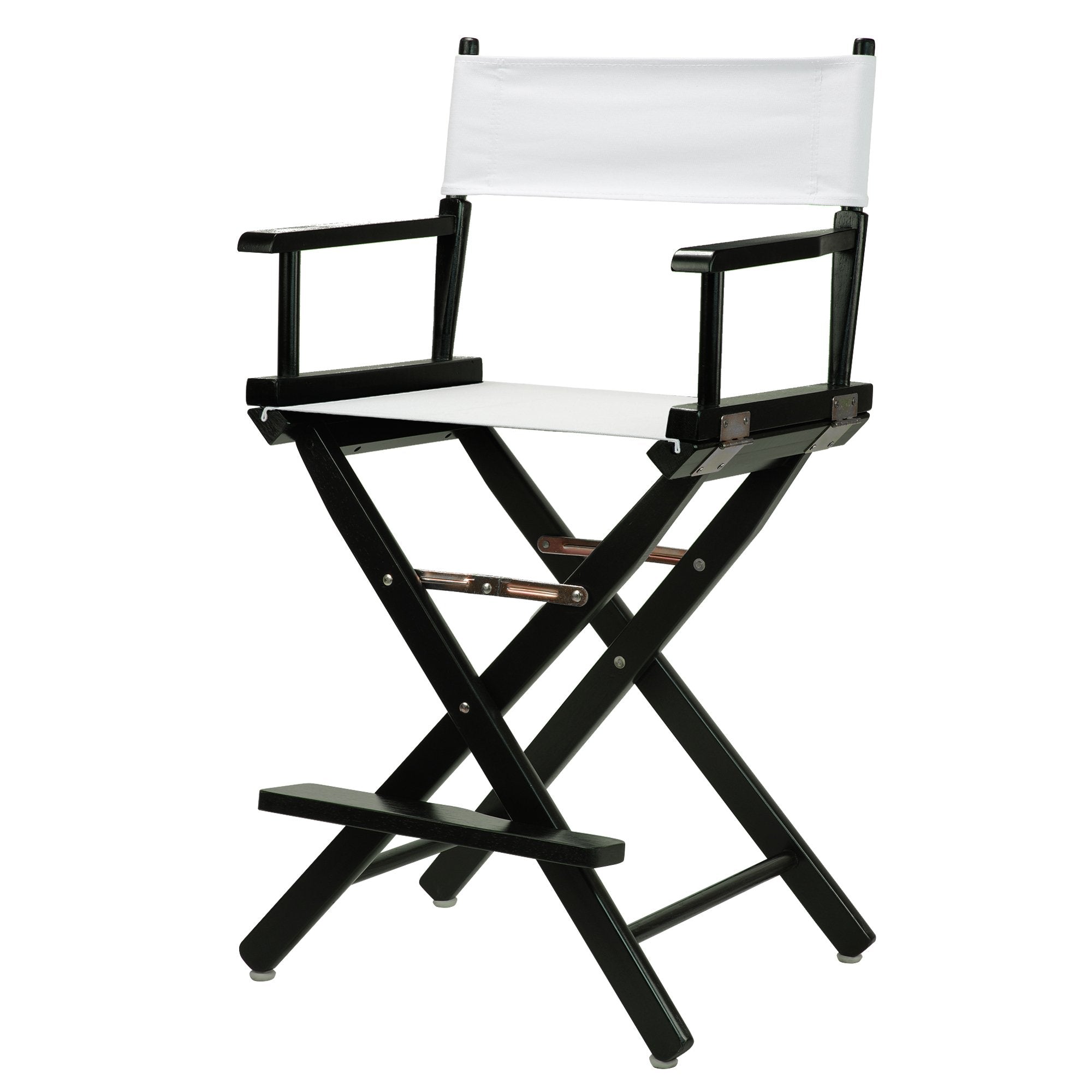 Casual Home 24" Director's Chair Black Frame-with White Canvas, Counter Height