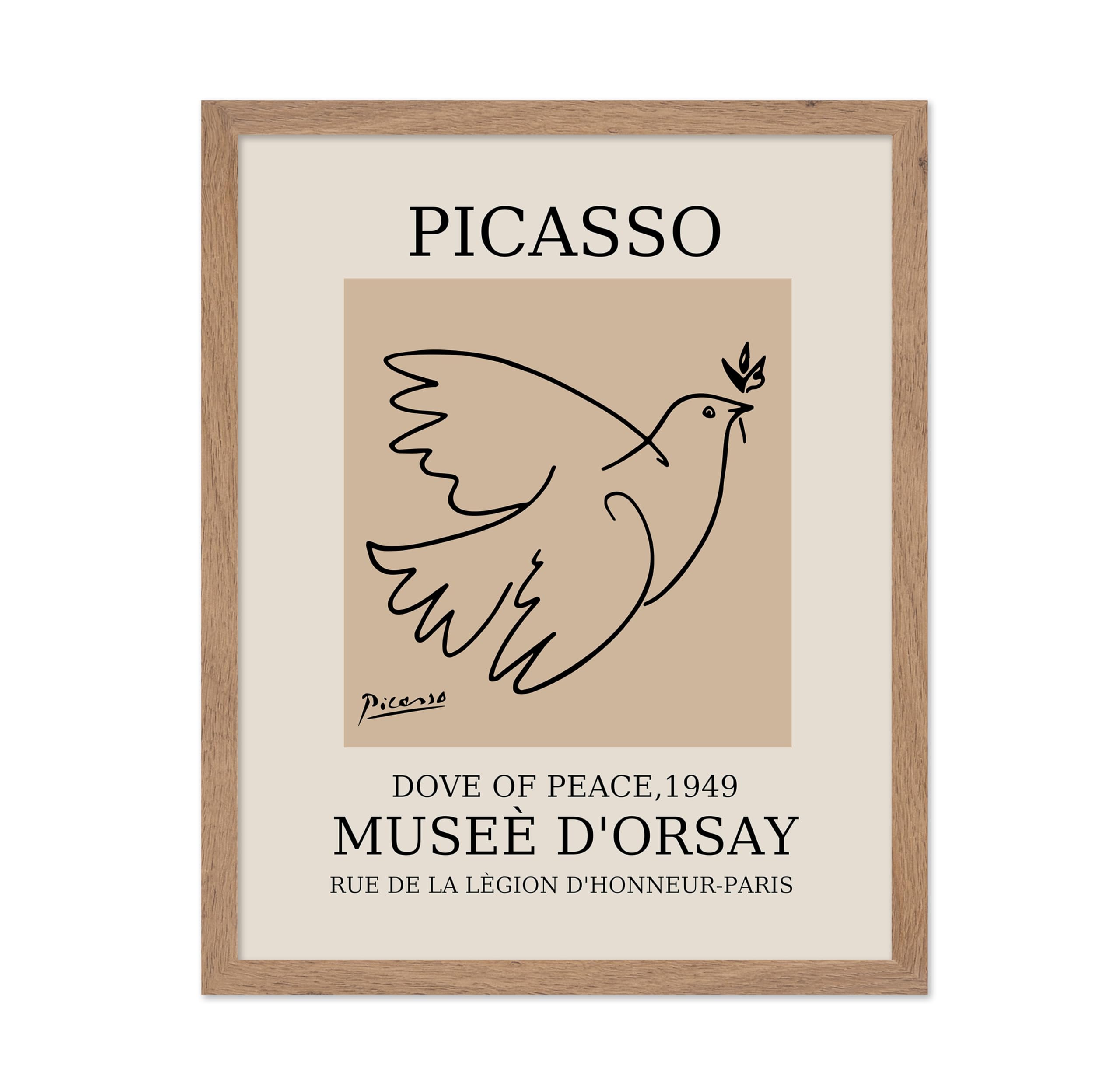 Poster Master Vintage Picasso Poster - Retro Minimalist Print - Gift for Artist, Friend - Dove Of Peace, Line Drawing, Sketch, A
