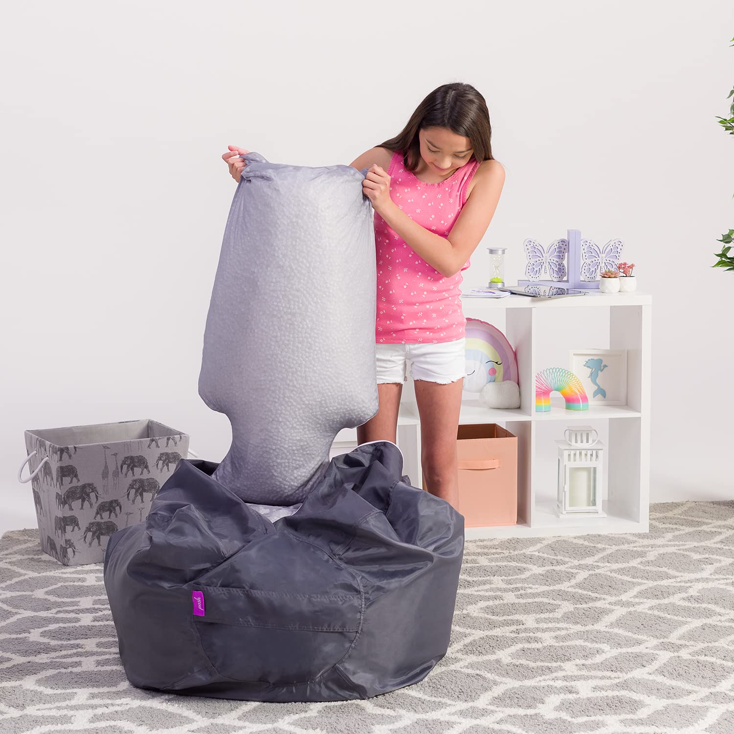 Posh Creations Foam Filling Bean Bag Refill, 75 L, New White