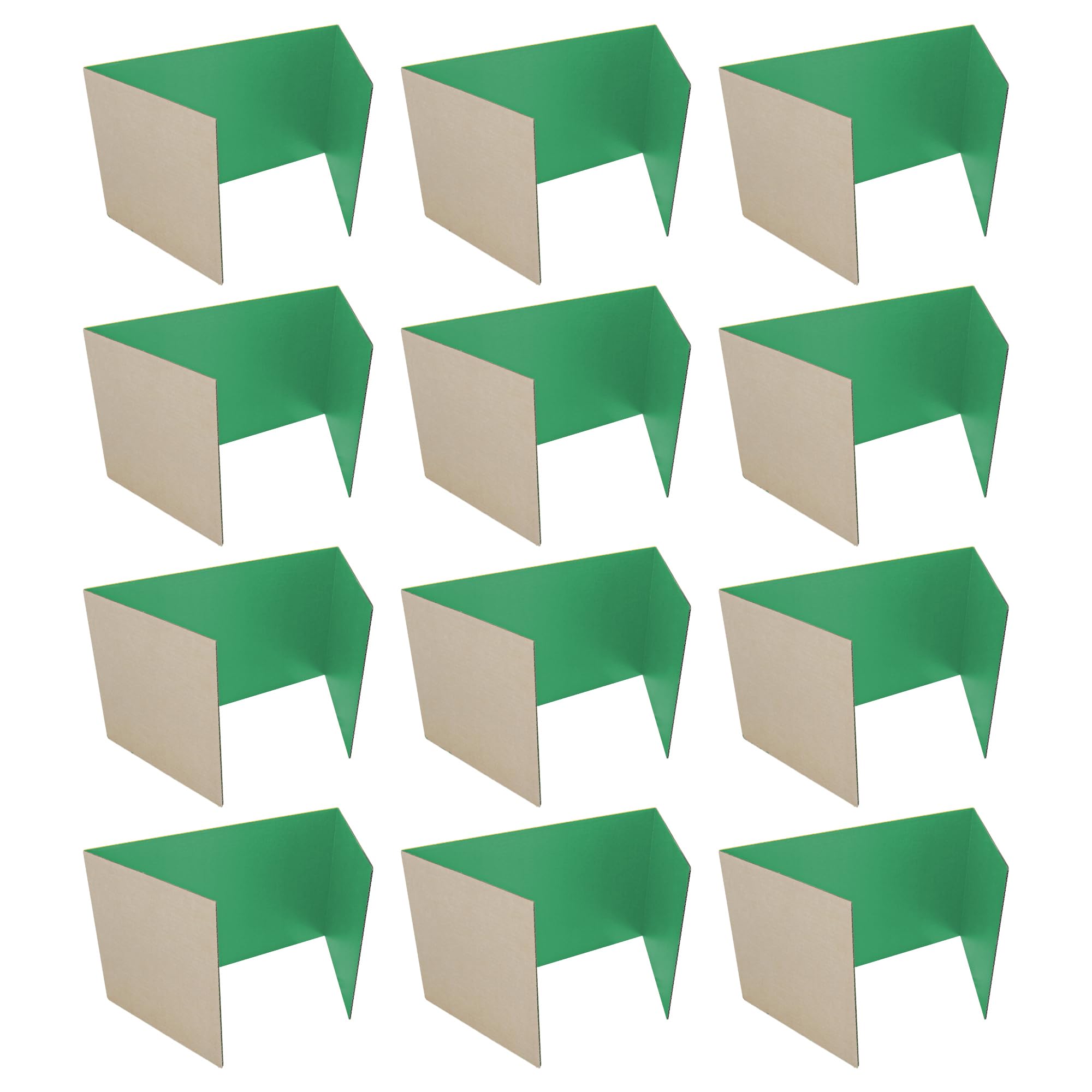 12 X 48 Study Carrel Green Corrugated Pack Of 12