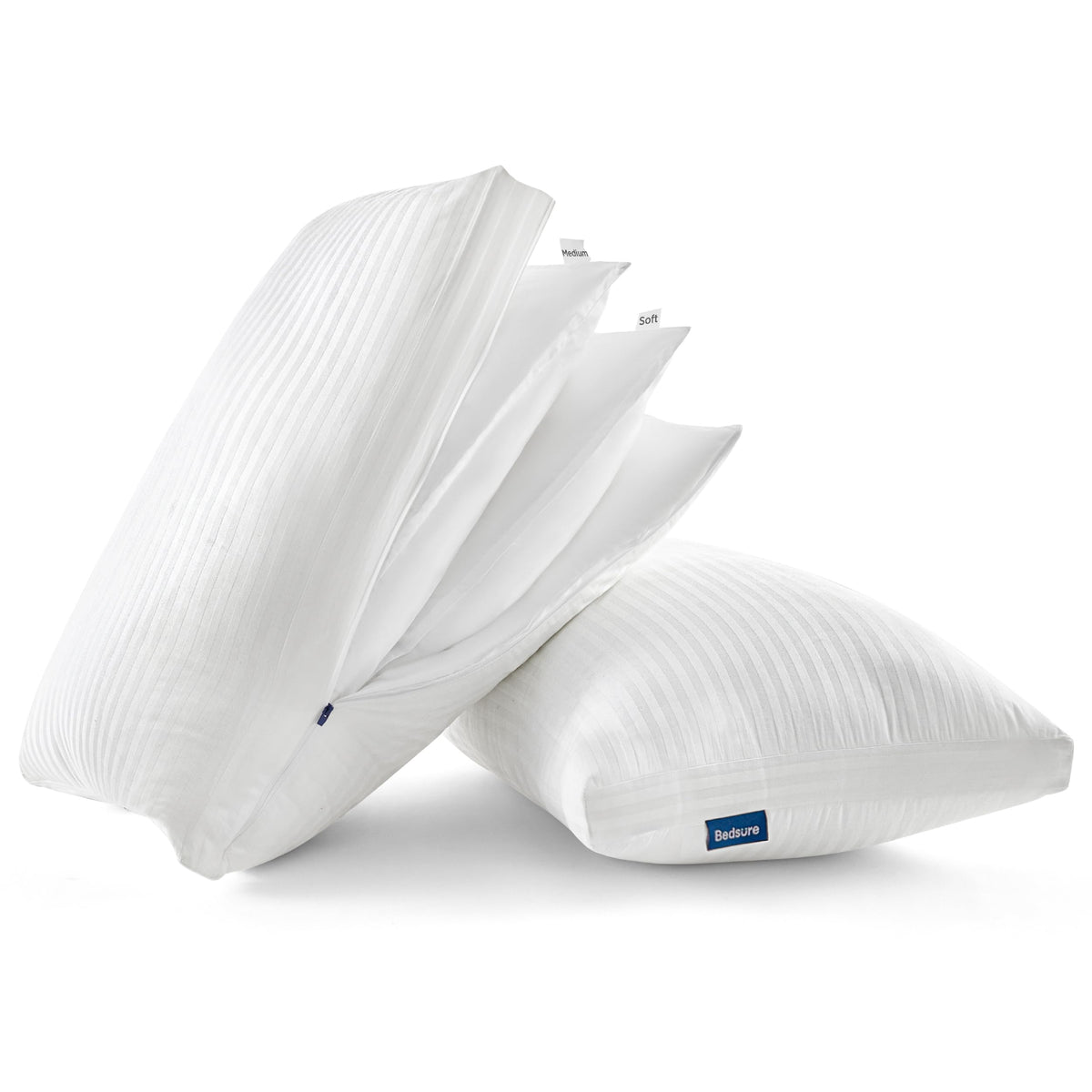 Bedsure Fluffy Adjustable Layer Bed Pillows For Sleeping King Size, Set Of 2, Soft & Firm Luxury King Pillows 2 Pack With 4 Adju