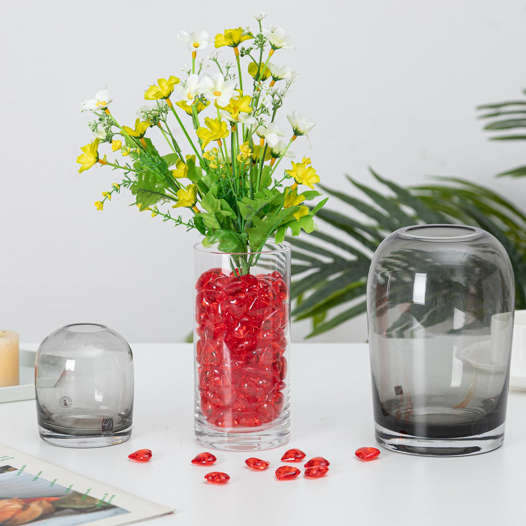 Aifans Vase Fillers For Home Deco And Centerpieces,Heart Shaped Marbles For Vases,Acrylic Heart Gems For Table Scatter,Valentine