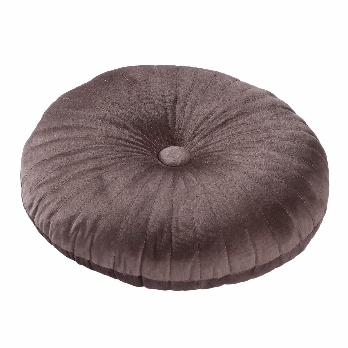 Hlovme Round Pillow Cushion For Couch Velvet Decorative Small Throw Pillow Solid Color For Living Room Bed Floor 13.7? Brown