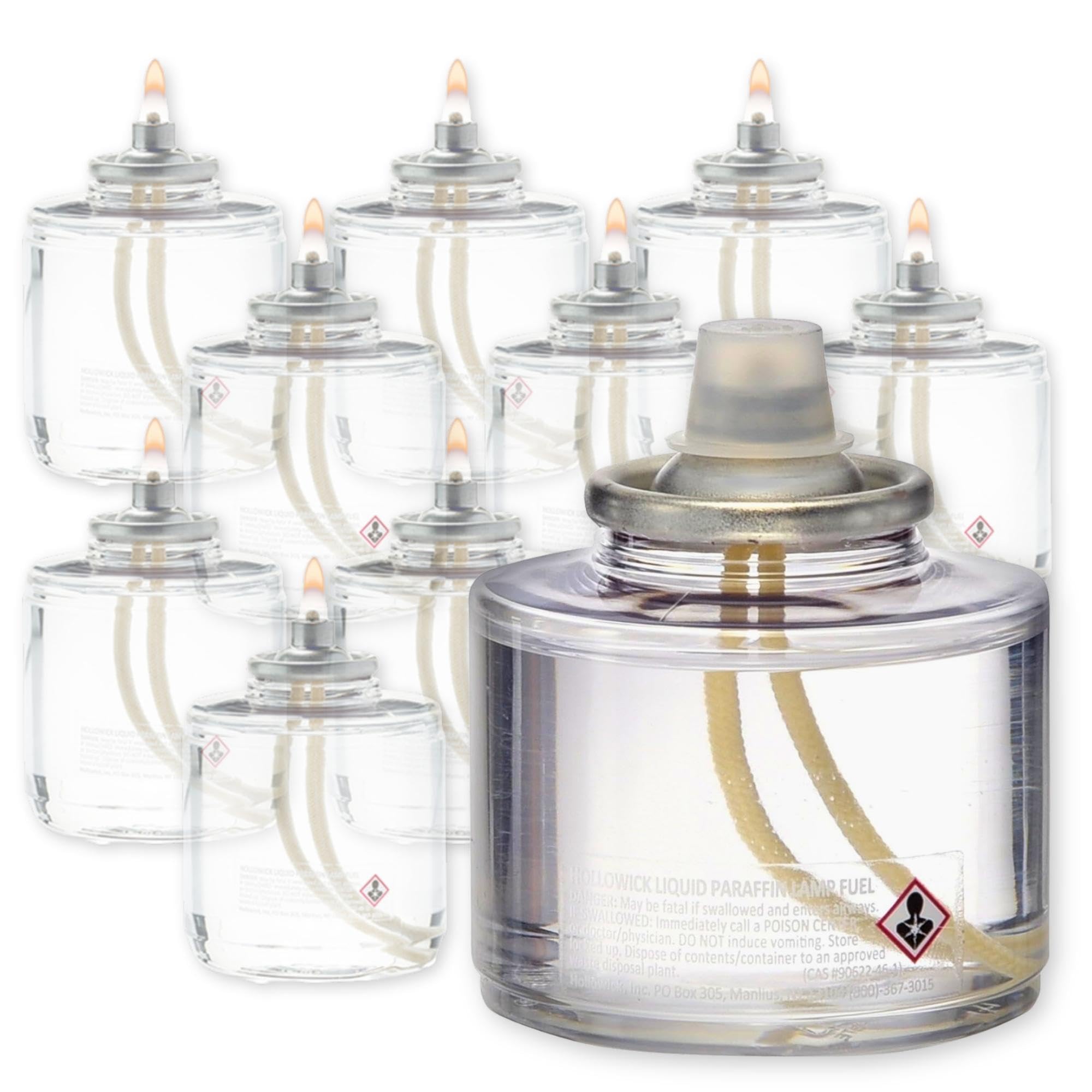 Hollowick Disposable Liquid Candles, 17 Hour, for Use in Glass Votive Tealight Lamp Holders, Restaurant Wedding Table Top Lights