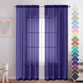 Ovzme Bedroom Curtains 2 Panel Sets 84' Inch Length - Transparent Light Weight Soft Window Treatment Panels For Study Room/Livi