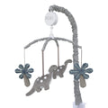 NoJo Baby-Saurus Gray Brontosaurus & Palm Tree Musical Mobile, Grey, Charcoal