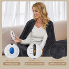 Mcjaw Electric Heated Blanket 72''X 84'' Full Size, 4 Heating Levels And 10 Hours Auto Off, Lightweight And Breathable - Ebony