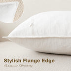 Foindtower Pack Of 2, Decorative Linen Soild Throw Pillow Covers Soft Accent Cushion Case Boho Farmhouse Neutral Pillowcase For