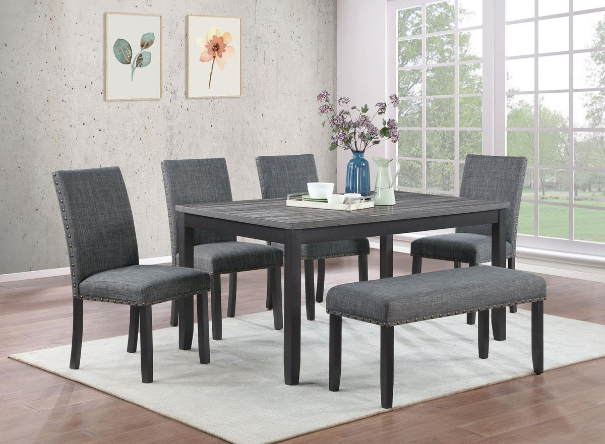 Coaster Barlow 6-Piece Rectangular Dining Set Grey and Black