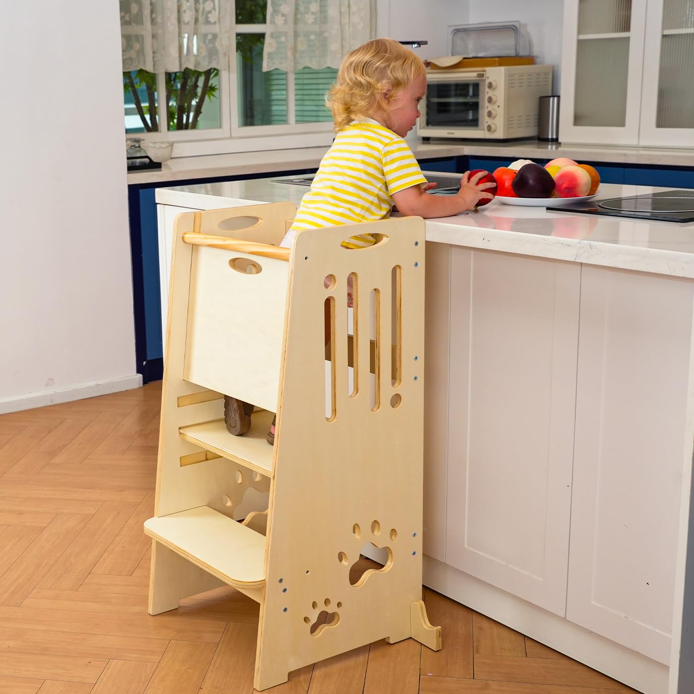 Toddler Standing Tower, Height-Adjustable Step Stool for Kids,Easy to Assemble and Move,Nursery Step Stool for Kitchen and Bathr