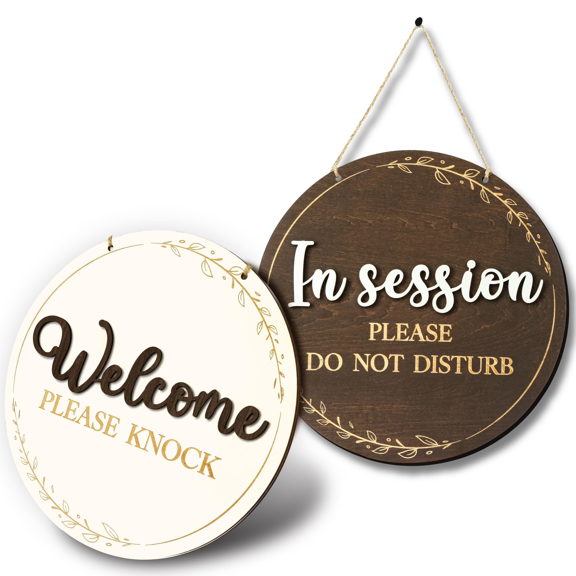 Woodamore In Session Door Sign For Therapists - Please Do Not Disturb Sign For Office Door, Therapy Session In Progress Door Sig