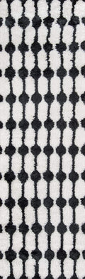 Novogratz By Momeni Retro Collection Stockings Shag Area Rug, 23 Inch  X 76 Inch  Runner, Black