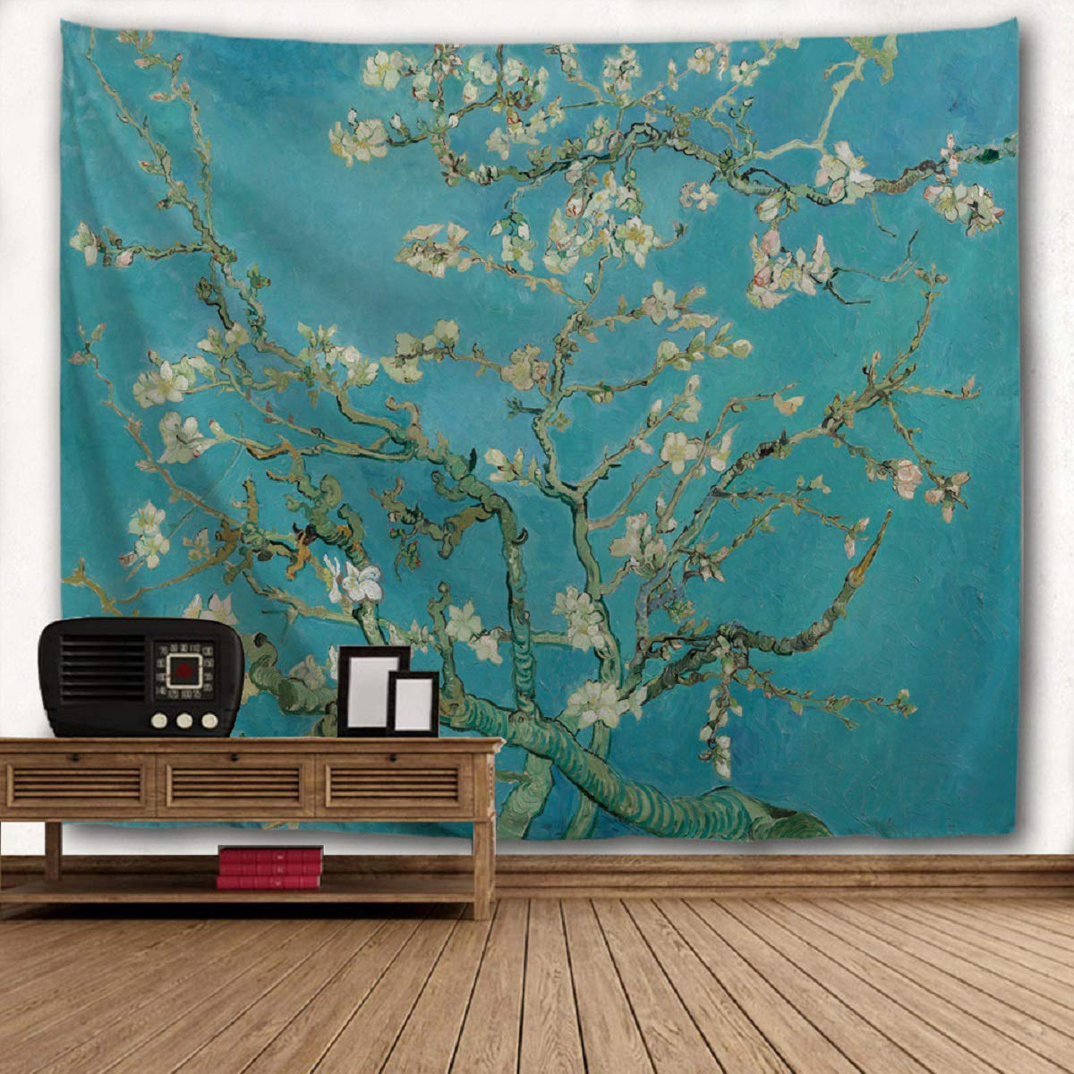 Wihve Van Gogh Tapestry Wall Tapestry 60X40 Inch, Almond Blossom Tree Oil Painting Polyester Wall Hanging Tapestry Art Home Chri