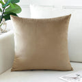 Artscope Luxury Velvet Pillow Covers Decorative Square Pillowcases Soft Solid Cushion Cases For Couch Sofa Bedroom Home Decor 24X24 Inch Golden Brown