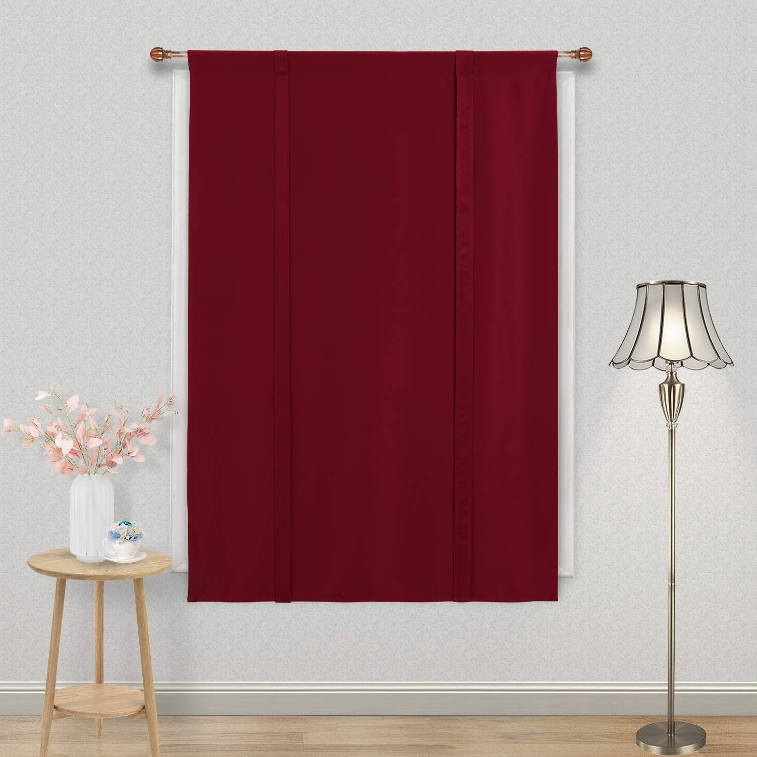 Dwcn Blackout Curtains-Tie Up Shade For Window Thermal Insulated Room Darkening Rod Pocket Curtains For Kitchen Thanksgiving Day
