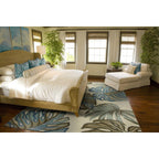 HomeRoots 9'X12' Ivory Hand Tufted Monstera Indoor Area Rug